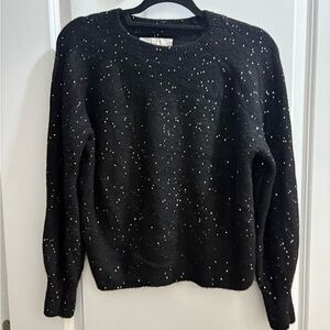 LOFT Black Sweater with Glitter Details